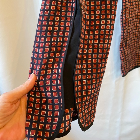 Club Monaco Women's 100% Silk Pants Pull On Geometric Print Old Money Corpcore 4 - Picture 5 of 15